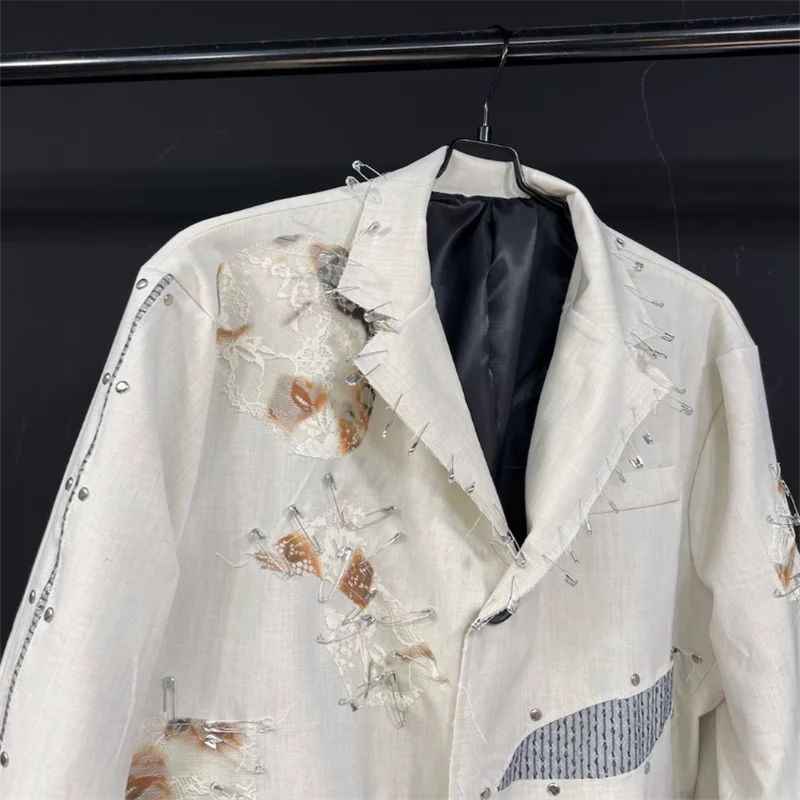 [Индивидуальный пошив] мужской пиджак низкого размера с нашивками для холодного