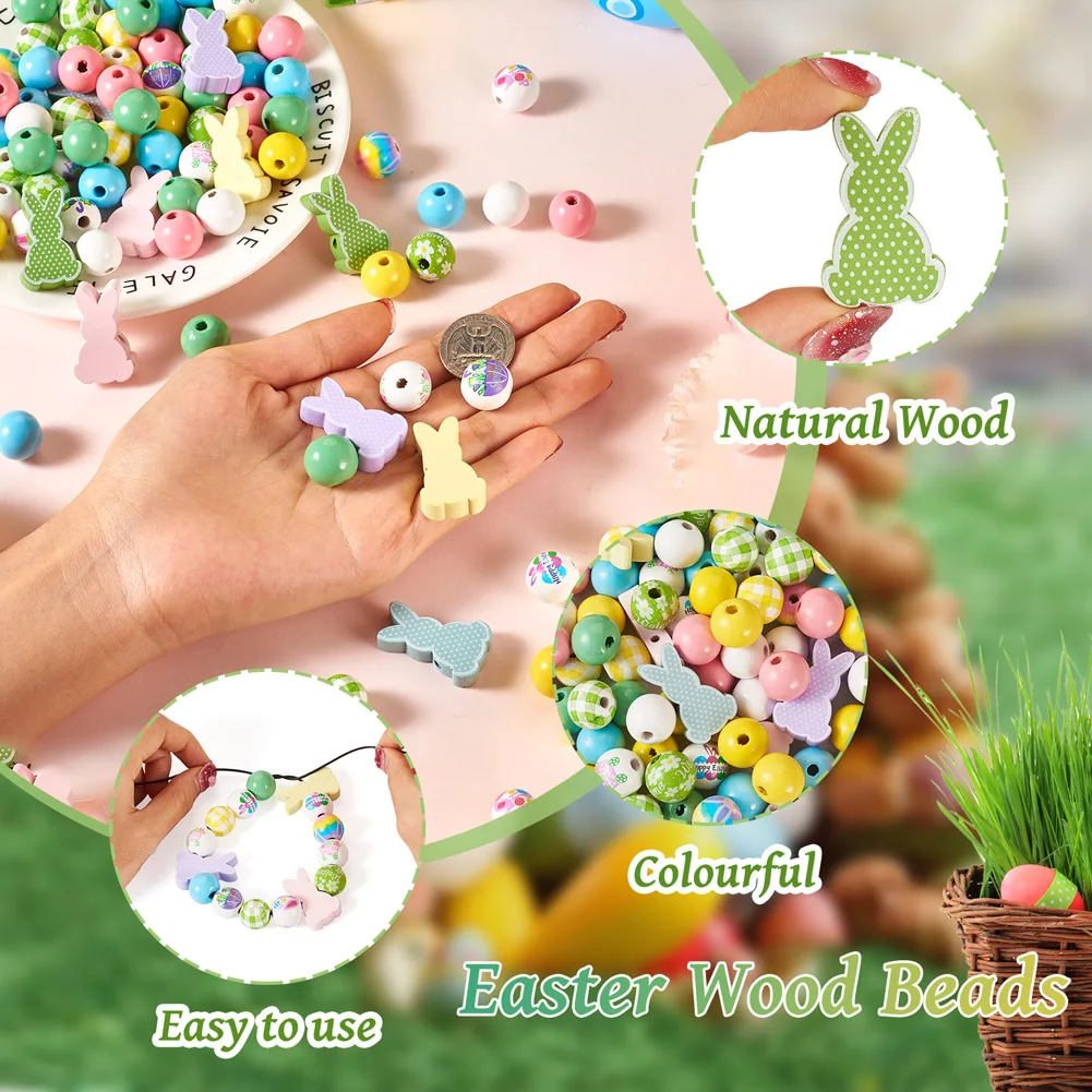 160 шт./набор круглые бусины из натурального дерева