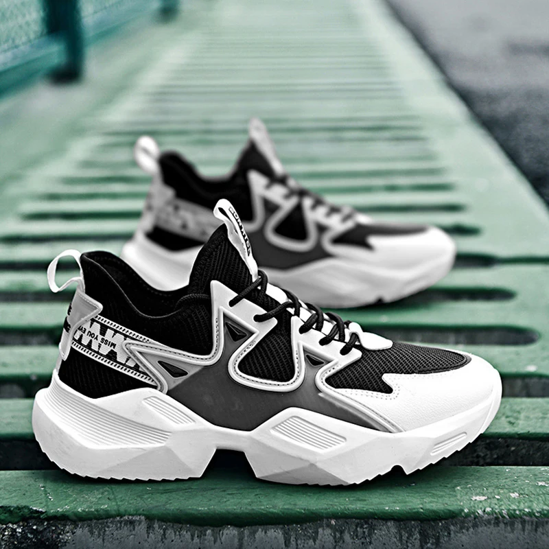 

Мужские кроссовки, дышащая сетчатая Уличная обувь на шнуровке, повседневная обувь для бега, Легкая удобная обувь на платформе