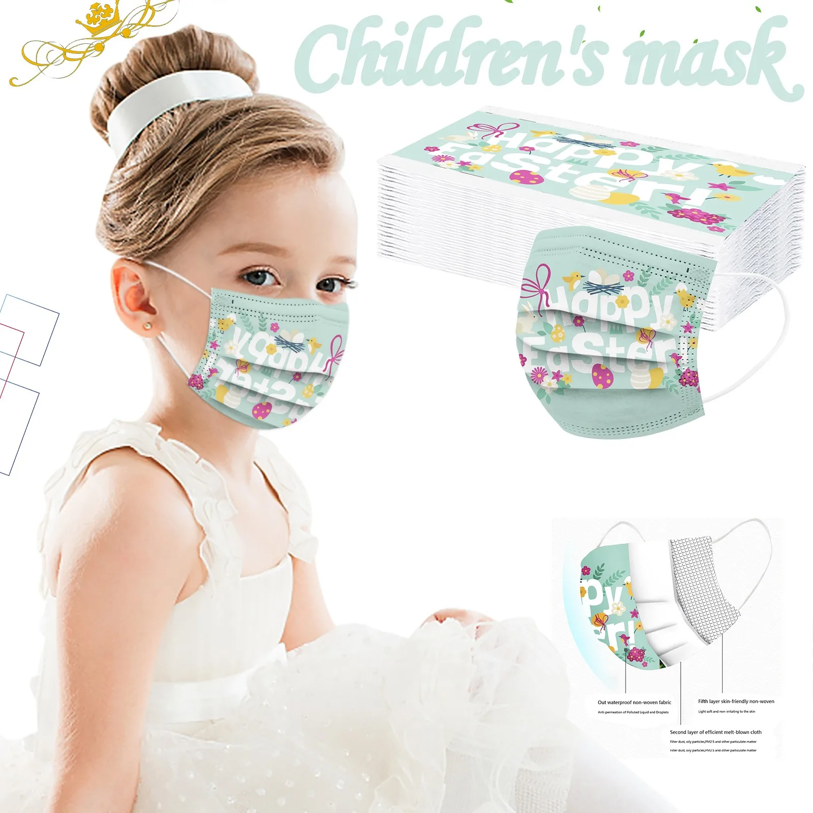 

10-100pcs Children's Disposable Mask Printed 3-ply Cubrebocas Para Niños Kids Face Masks Halloween Cosplay Masque Enfant Маска