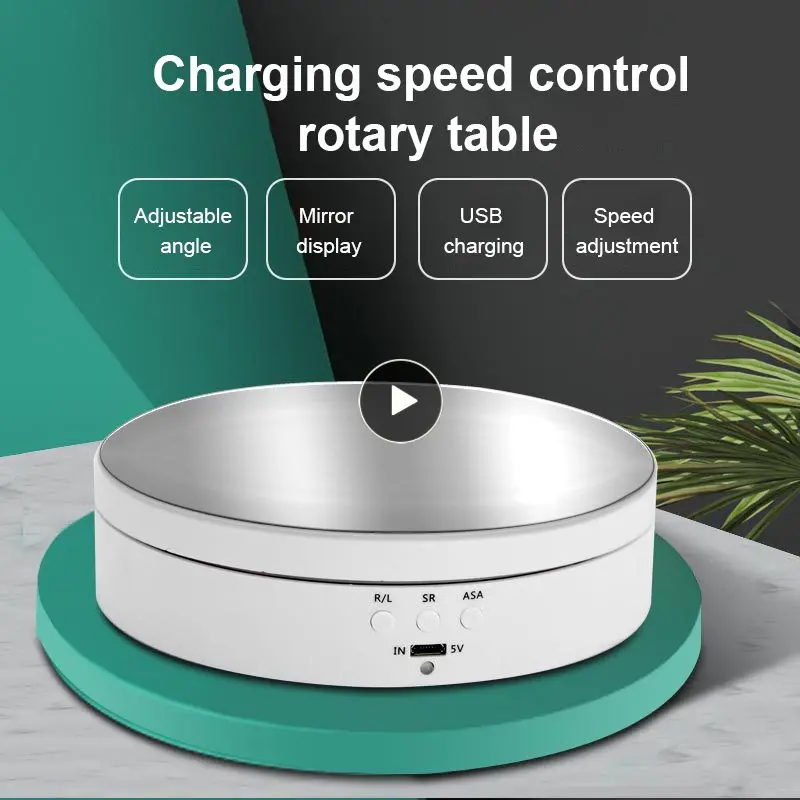 

3 Speed Electric Rotating Display Stand Mirror Turntable Jewelry Holder For Video Vlog Sneakers Figure Food Product