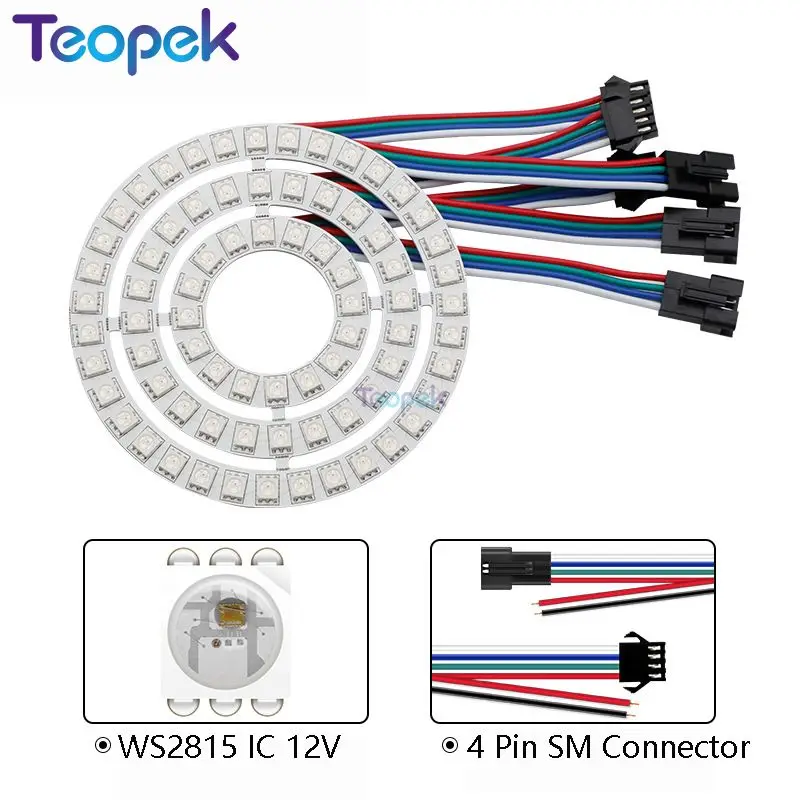 

teopek WS2815 RGB светодиодное пиксельное кольцо 12В