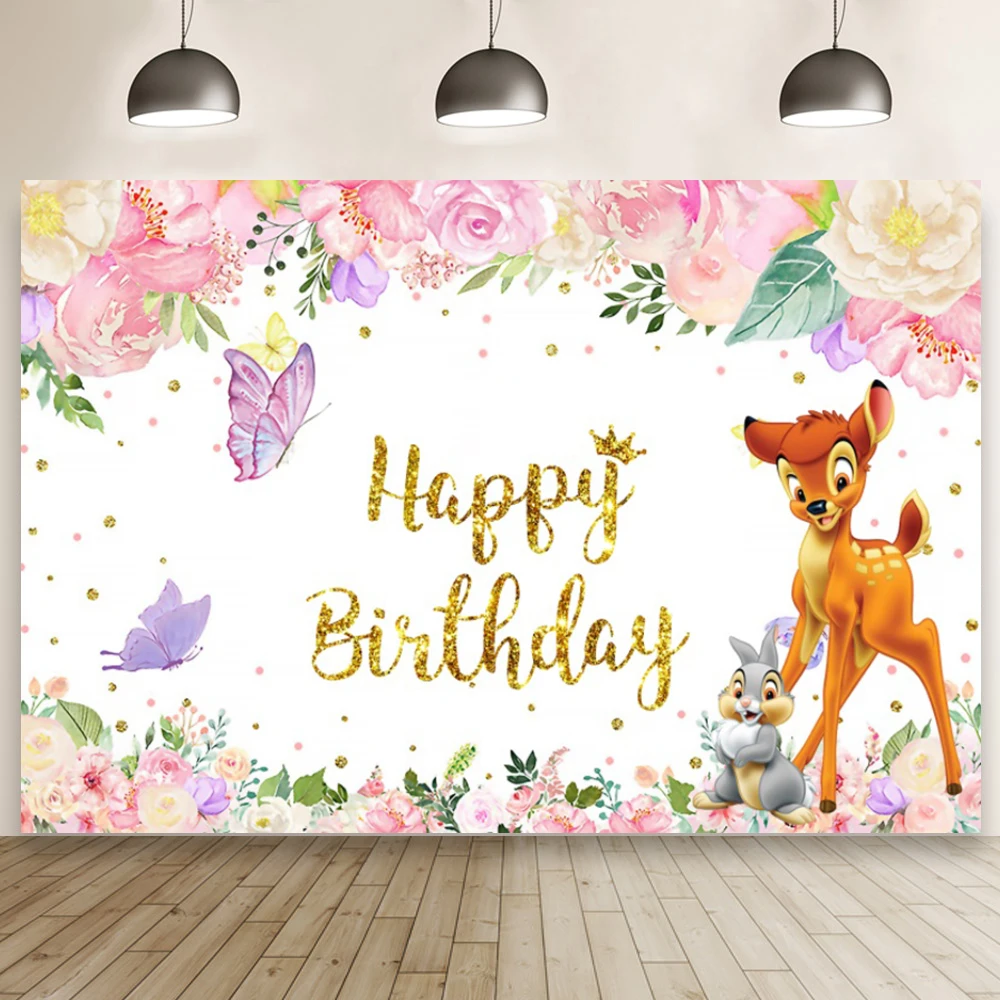 

Disney Animation Bambi Thumper Poster Photography Background Kids Birthday Party Decoration Banner Backdrop Photo Studio Custom