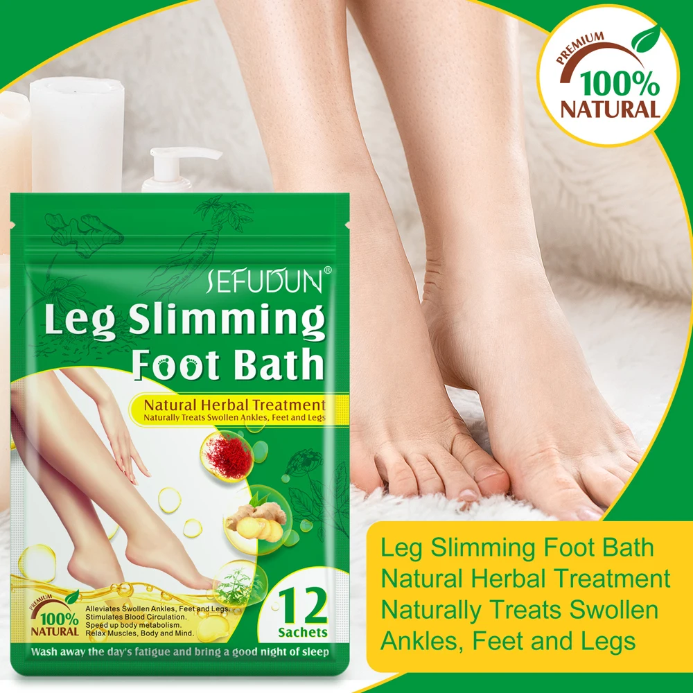

Leg Slimming Foot Bath Ginger Saffron Extracts for Improve Leg Cold & Edema 12Packs Foot Care Supplies WH998