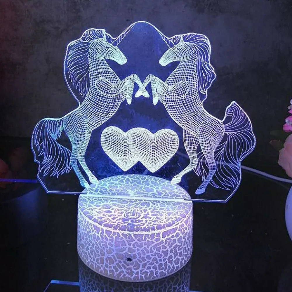 

Nighdn 3D Night Light Unicorn Colorful Led USB Table Lamp Creative Birthday Gift for Girls Kids Bedroom Home Decor Nightlight