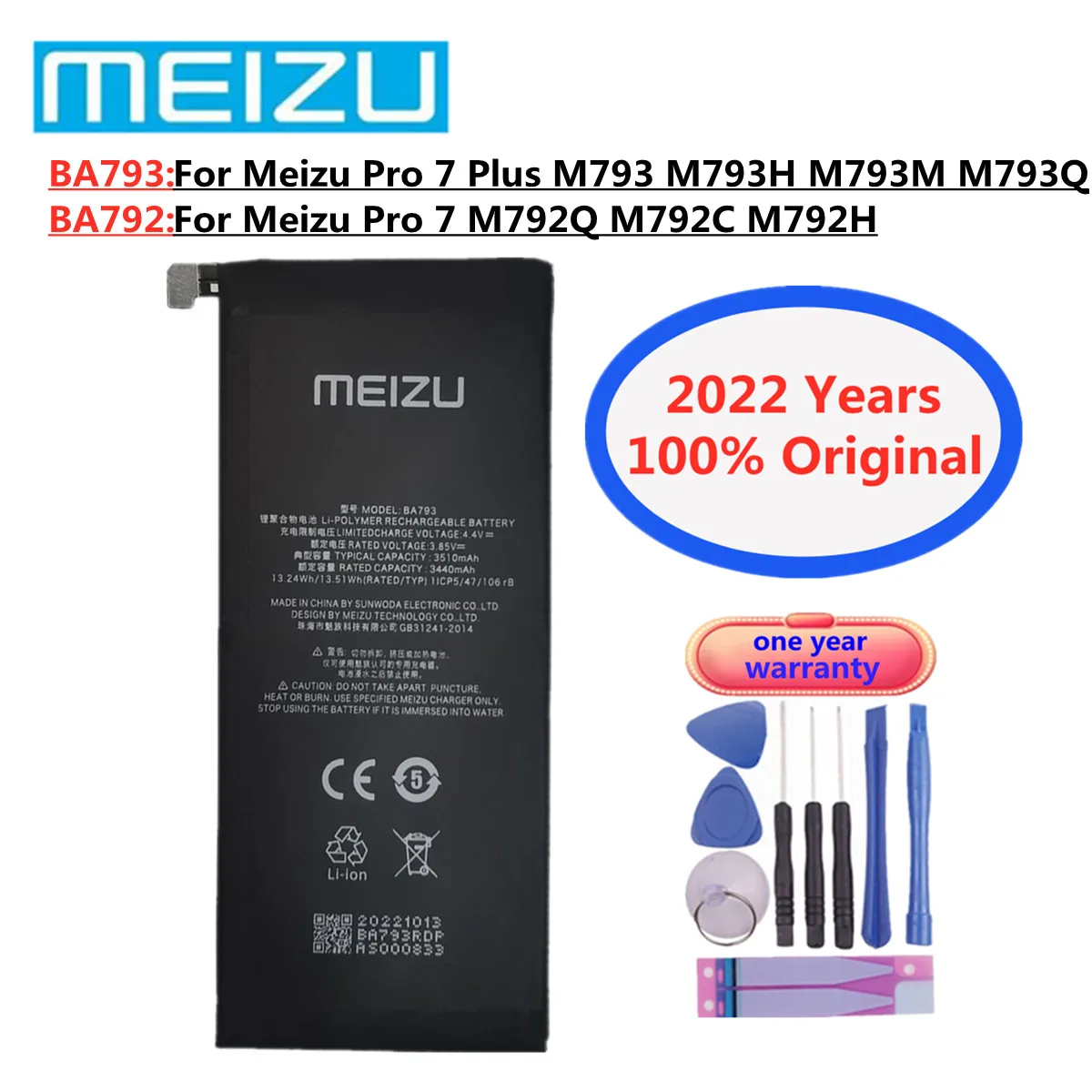 2022 оригинальный аккумулятор Meizu BA792 BA793 для Meizu Pro 7 M792Q M792C M792H BA791/ Pro 7 plus M793 M793H M793M M793Q, аккумулятор для телефона