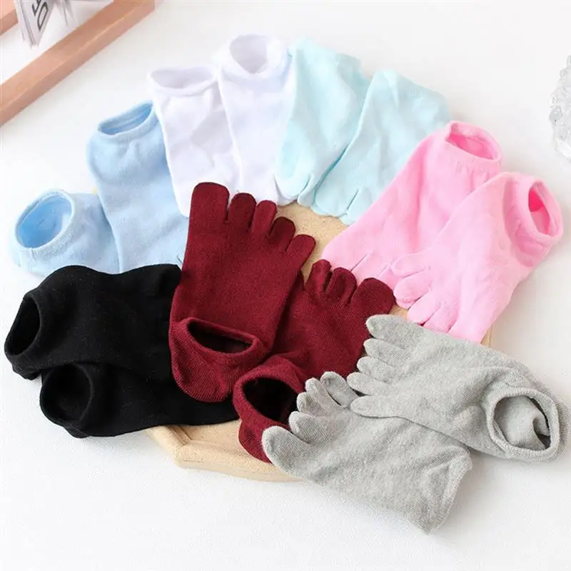 

7 Pairs Summer Invisible No Show Five Finger Socks Women Breathable Soft Elastic Comfortable Deodorant Ankle Socks With Toes