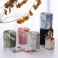 1pcs marbled plaster scented soy candles candlestick aromatherapy for party gifts birthday wedding decoration christmas handmade