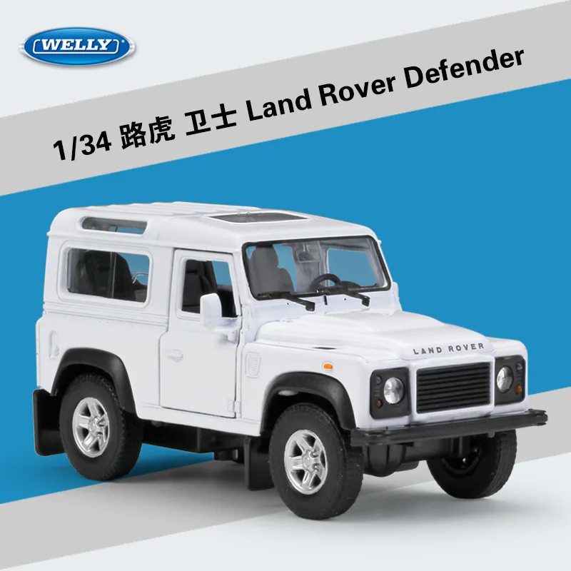 

Welly 1:36 Land Rover Defender alloy car model pull-back vehicle Collect gifts Non-remote control type transport toy
