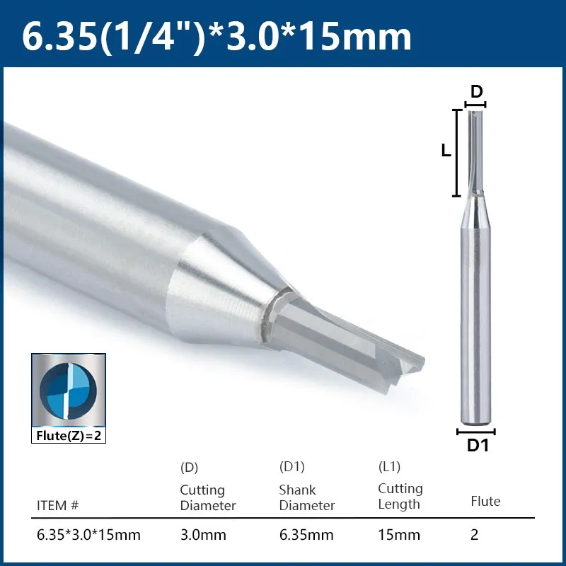 XCAN Концевая фреза 2-х канальная  для дерева