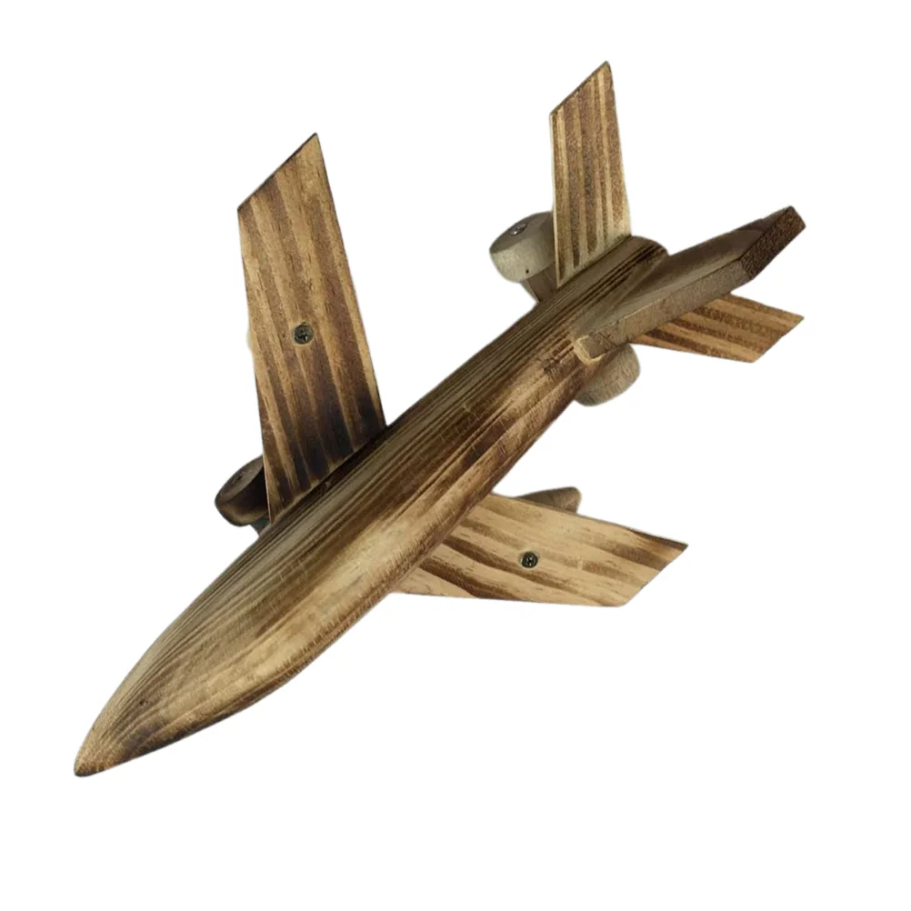 

1pc Craft Desktop Airplane Ornament Plane Model Biplane Sculpture 3d Airplane Airplane Puzzle
