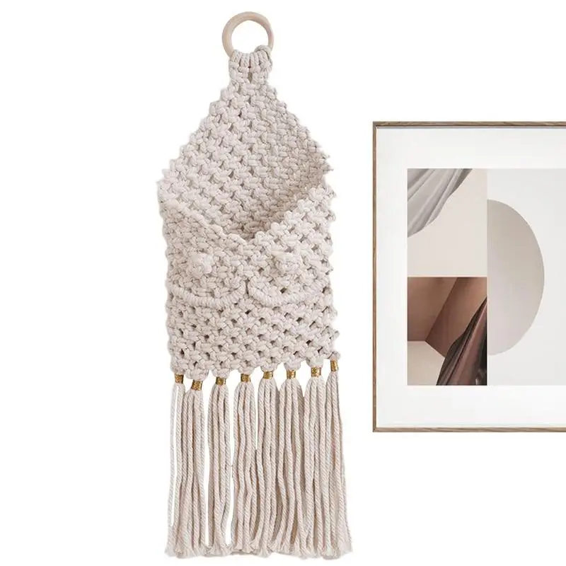 

Macrame Wall Hang Tapestry Macrame Wall Hang Dried Flower Holder Flower Shop Decor Woven Bohemian Home Decoration Dried Flower