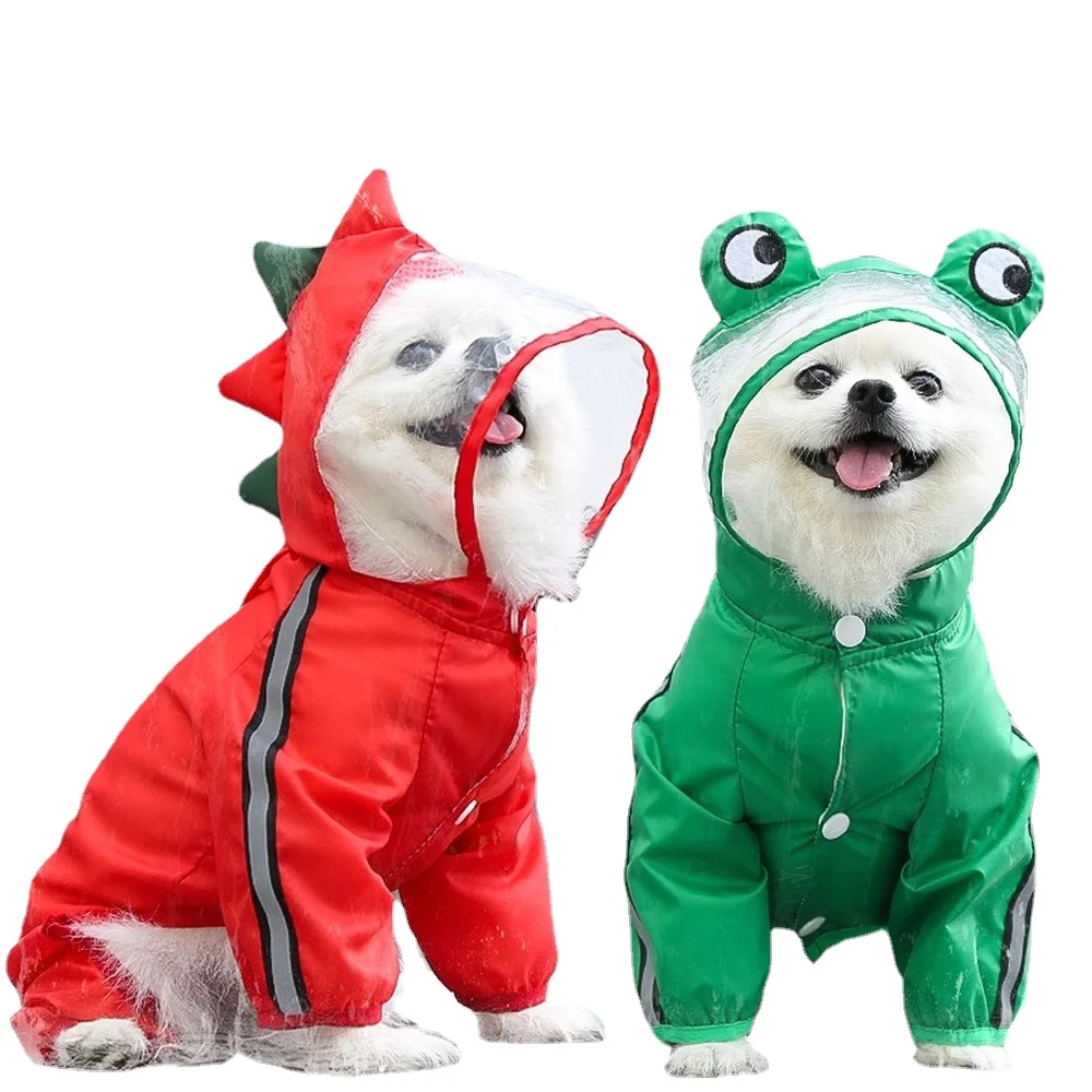 

Funny Dog Clothes Dog Raincoat with Hood Waterproof Jumpsuit for Puppy Golden Retriever Labrador Chihuahua Jacket Pet Costume