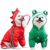 funny dog clothes dog raincoat with hood waterproof jumpsuit for puppy golden retriever labrador chihuahua jacket pet costume