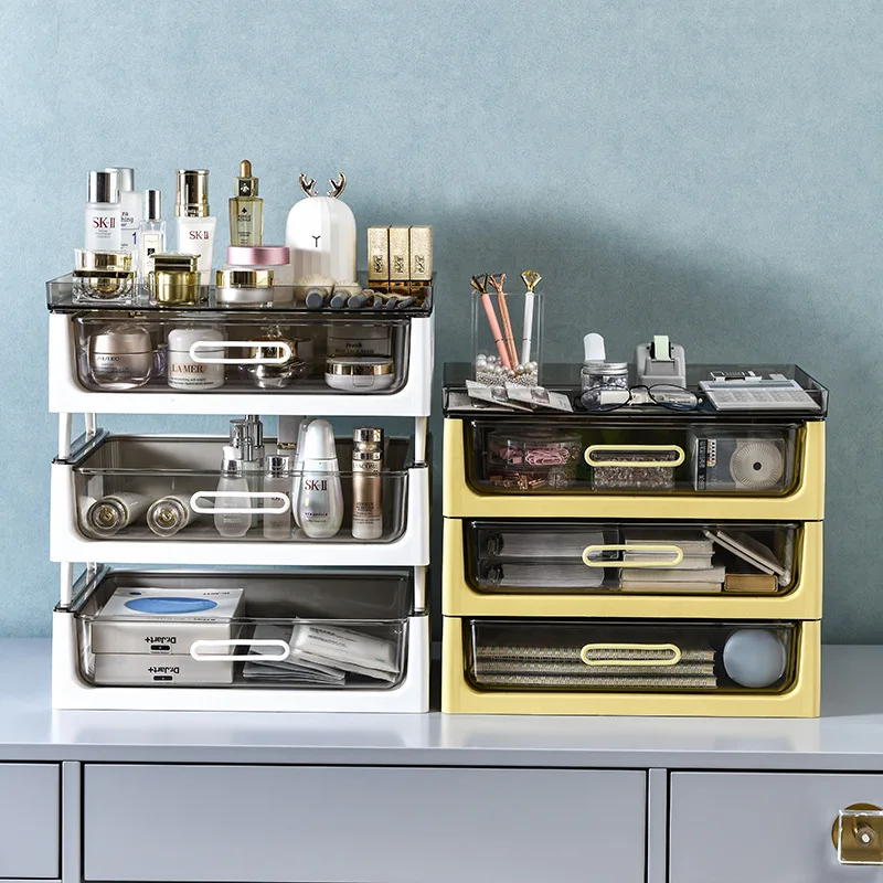 

Japanese Style Makeup Organizer Fashion Drawer Storage Jewelry Chest Bathroom Facial Mask Makeup Tables Dresser Home Supplies