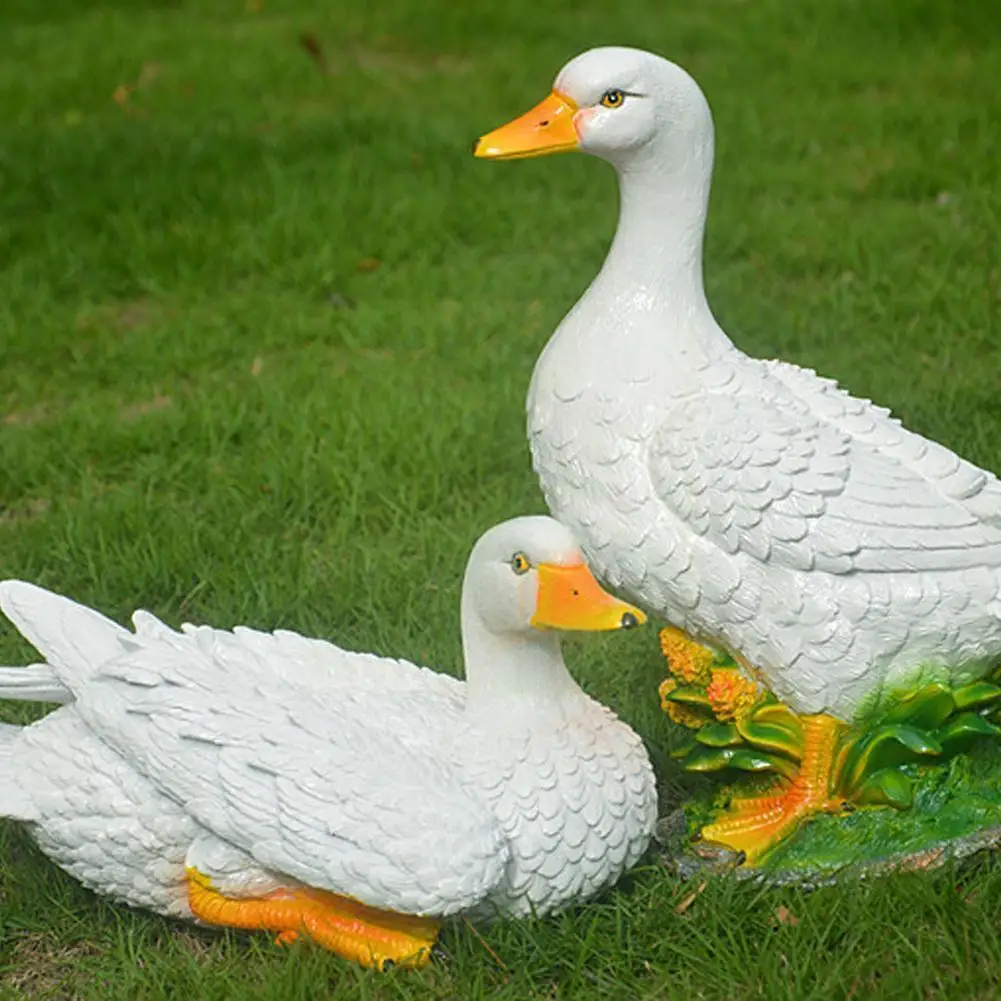 

Cute Duck Resin Garden Statue Backyard Pond Ducks Decoration Yard Sculpture Outdoor Indoor Pond Lawn Ornament Decor N0j7