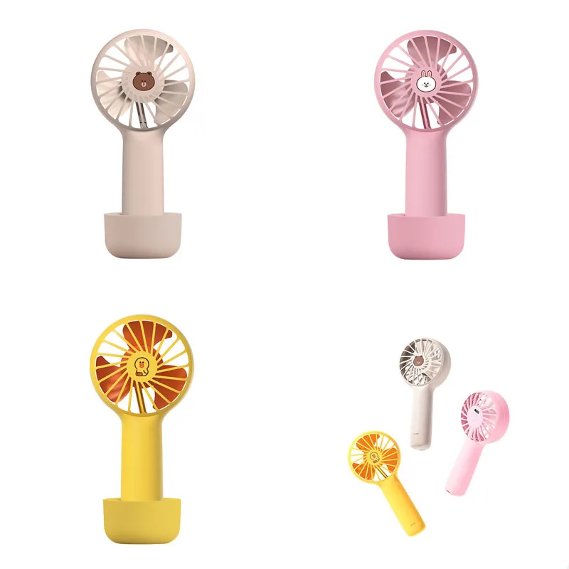 

Cartoon Linefriendsed Kawaii Beowned Small Fan Girl Heart Conyed Mini Portable Usb Handheld Mute Strong Wind Smallfan Small Gift