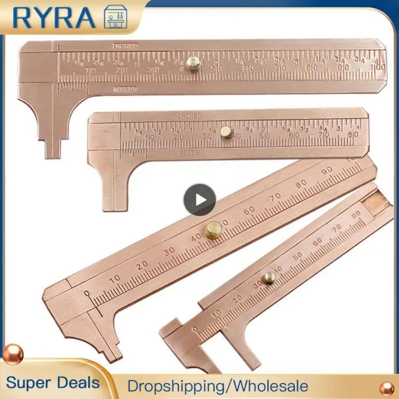 

1 ~ 10 шт. прочный измерительный замысловатый медный суппорт портативная стильная миниатюрная линейка медь винтажный точный античный инструмент компактный