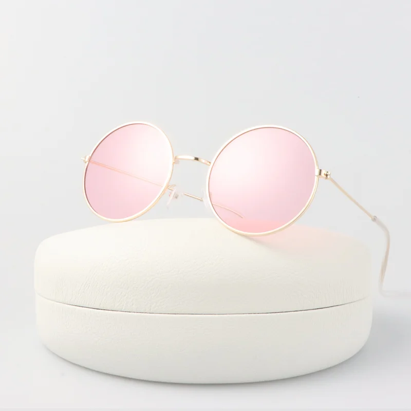 

Brand Designer Round Sunglasses Woman Vintage Fashion Metal Frame Sun Glasses Female Retro Ocean Color Mirror Oculos De Sol