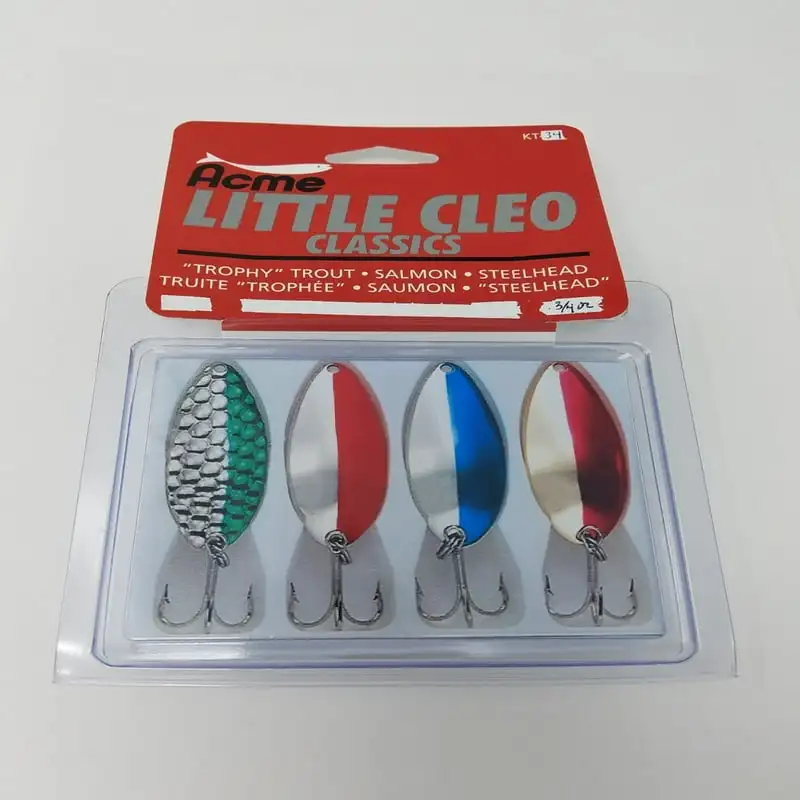 

Little Cleo Fishing Spoon Kit 4pk 3/4 oz. Fish net for fishing hole Fishing cast net Atarrallas de pescar gigantes Baitcasting