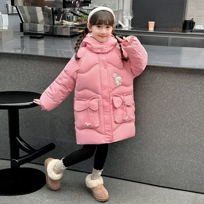 My Melody аниме Kawaii модное теплое хлопковое пальто с милым рисунком Sanrio Ins утолщенная