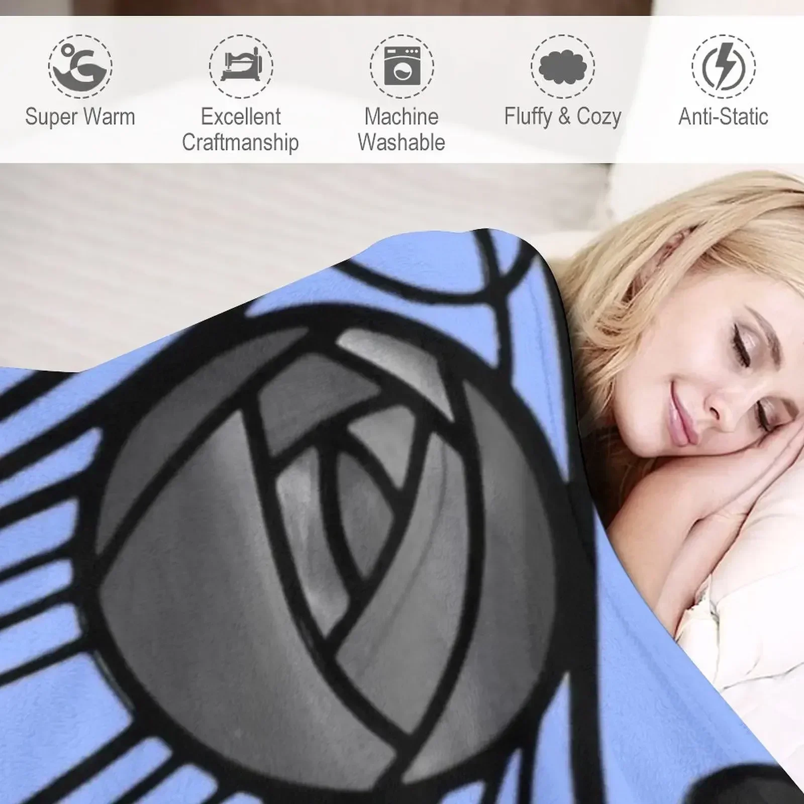 charles Rennie Mackintosh - окно No 06. Одеяло Retros Travel Роскошные пледы