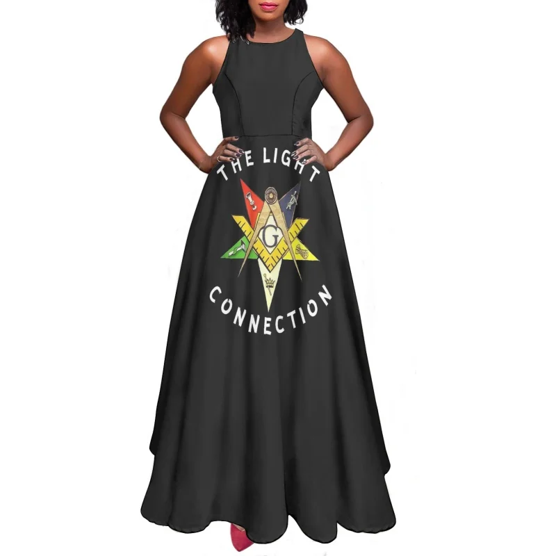 

Holiday Girls Long Flare Sundress OES Sistars Order Of Eastern Women Strap Dress Clothing Elegant Vestido Feminino for Ladies