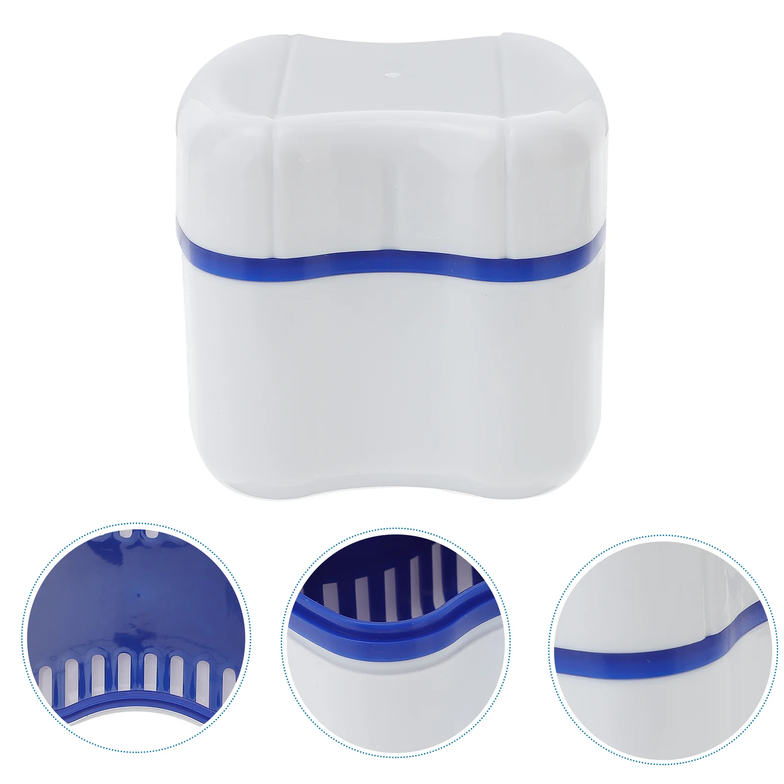 

Denture Box Denture Cup Denture Case Denture Bath Cleaning Soaking Cup with Strainer Mouth Guard Night Gum Lens for teeth Tooth