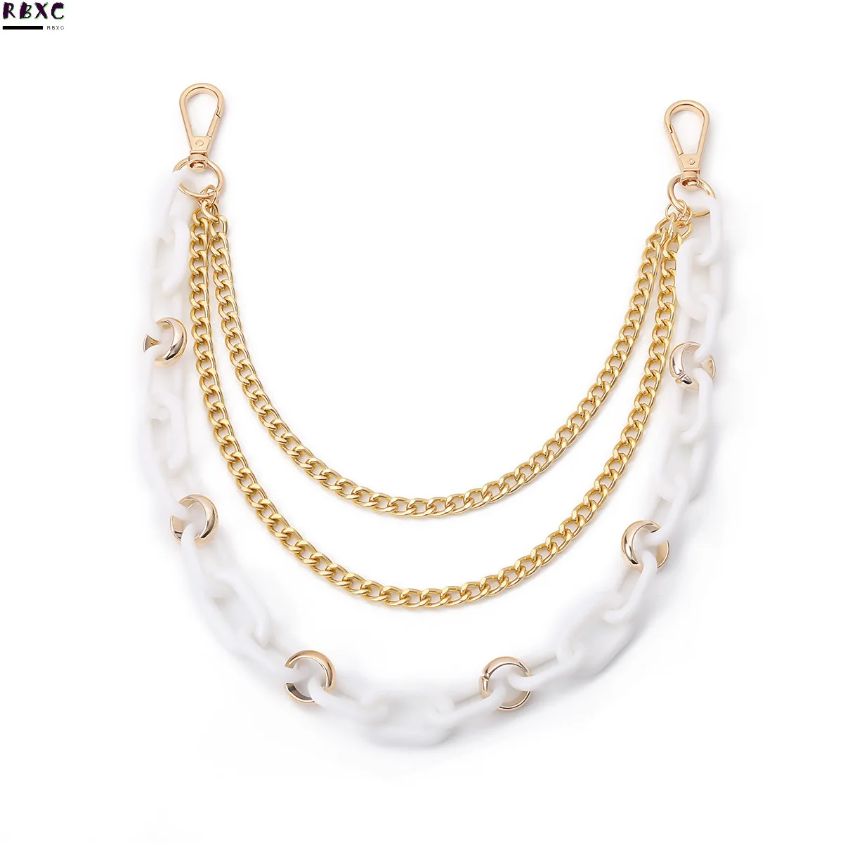 

RBxc Jewelry personality multi layer handmade body chain female punk metal cross fluorescent chain waist chain