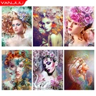 5D алмазная живопись, Женский портрет, Алмазная мозаика, полноразмернаякруглая Алмазная вышивка, домашний декор, картина Стразы