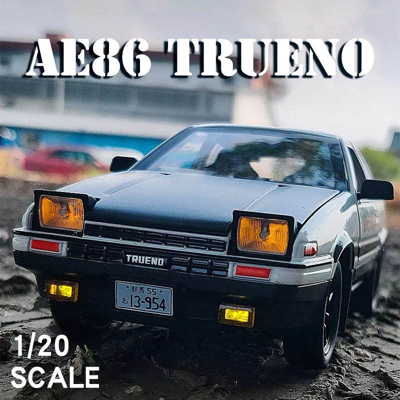 

Initial D Large 1/20 Scale AE86 Metal Model Car Diecast Vehicle Simulation Sound & Light Miniature Car Toys For Children Gift