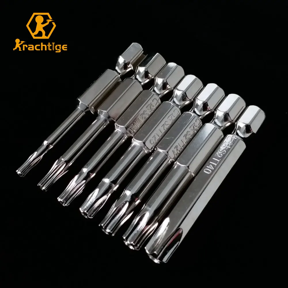 Krachtige 7Pcs 50mm 5 Point Torx Magnetic Screwdriver Set 1/4