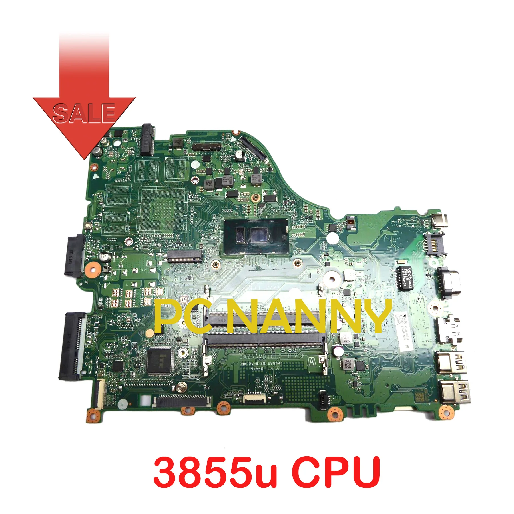 

Материнская плата PCNANNY для ноутбука Acer Aspire E5-575, Материнская Плата ЦП 3855u, материнская плата DAZAAMB16E0