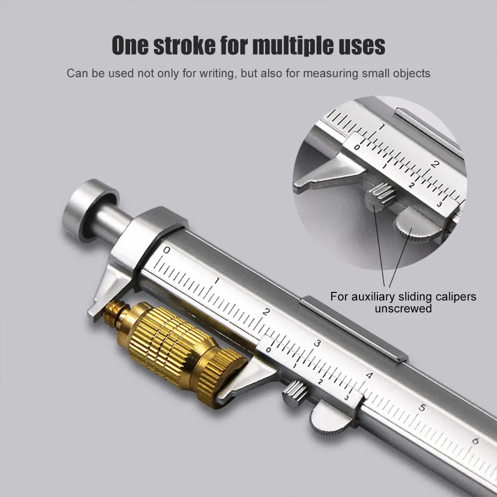 

Multifunction Caliper Pen 0-100 Vernier Caliper Roller Ball-Point 1.0mm Gel Ink Pen Student Stationery Ruler Measuring Tools