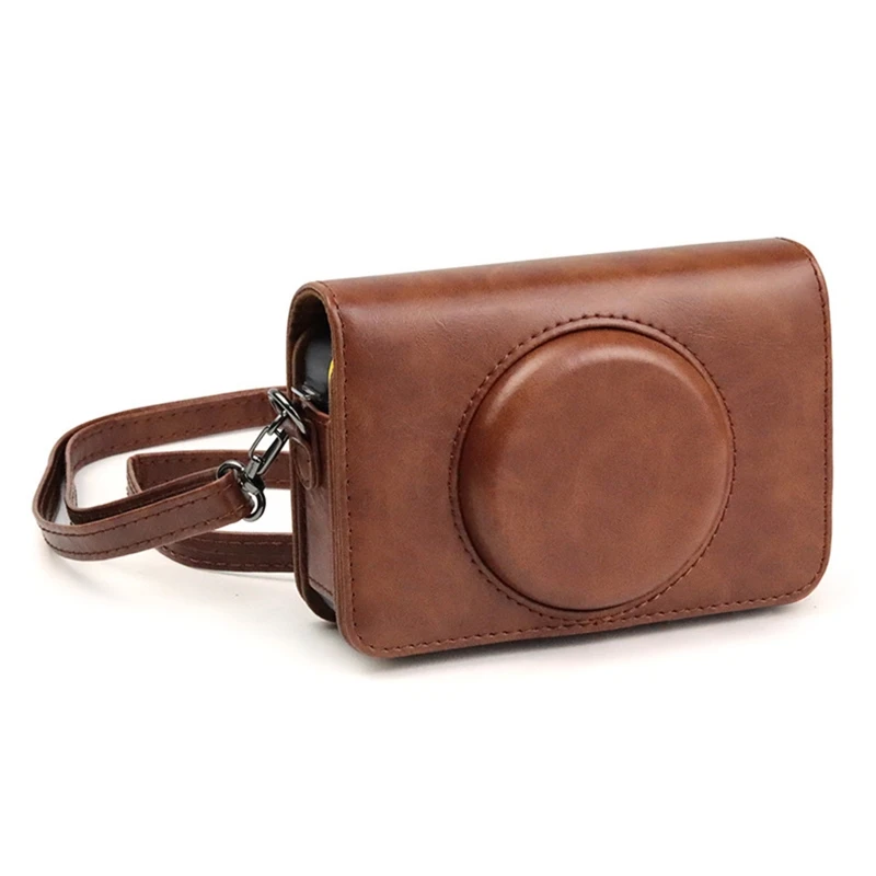 

Vintage PU Leather Camera Case Protective Camera Bag with Strap Replacement Compatible with C210R Mini Shot 2 Camera