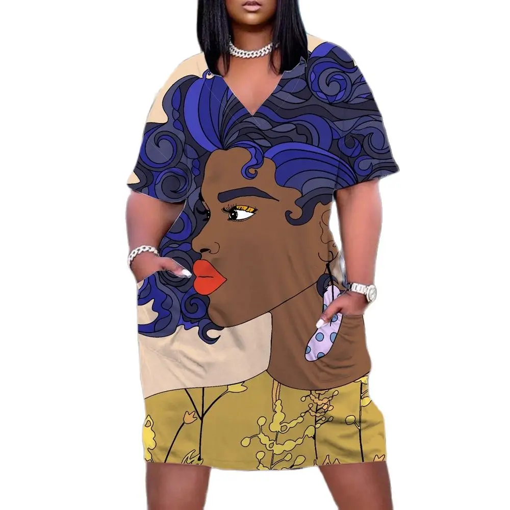 

Sexy Girls Dresses Women Summer Fashion Beach Dress Bohemian Party Evening Dresses Lady V-Neck Pocket Sundress Femme Faldas Midi
