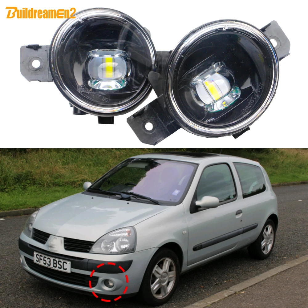 Фото 2X30 Вт H11 противотуманная фара в сборе для Renault Clio II Facelift 2003-2016 (не подходит для предварительной фары) Автомобильная фара с правой и левой подсветкой №1