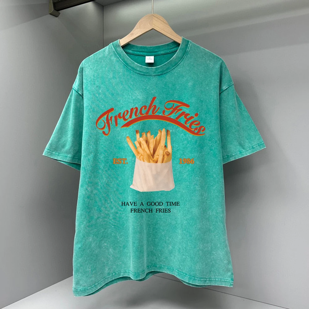 Мужская винтажная стильная хлопковая футбольная рубашка с картофельным принтом