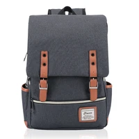 new personalized school bag retro outdoor backpack solid color computer canvas backpack womens ethnic style travel bag girls
