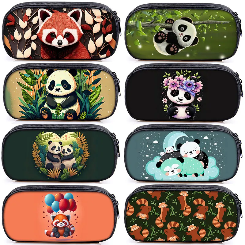 Bag Women Cosmetic Cases Cartoon Red Panda Teenager Boys Gir
