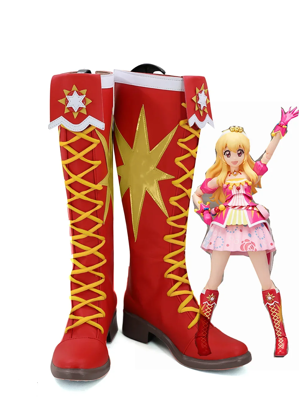 Сапоги для косплея Aikatsu SHF Hoshimiya Ichigo красные ботинки изготовленные на заказ любого