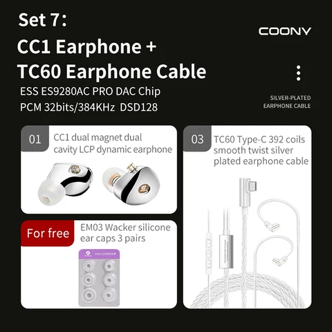 Проводные наушники COONY CC1, новинка 2023, проводные Hi-Fi наушники с интерфейсом Type-EC