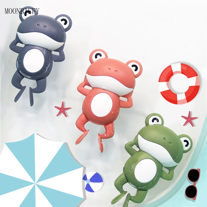 

Cute Baby Bath Toys for Children New Baby Swimming Shower Toy Frogs Clockwork Baby Shower Games