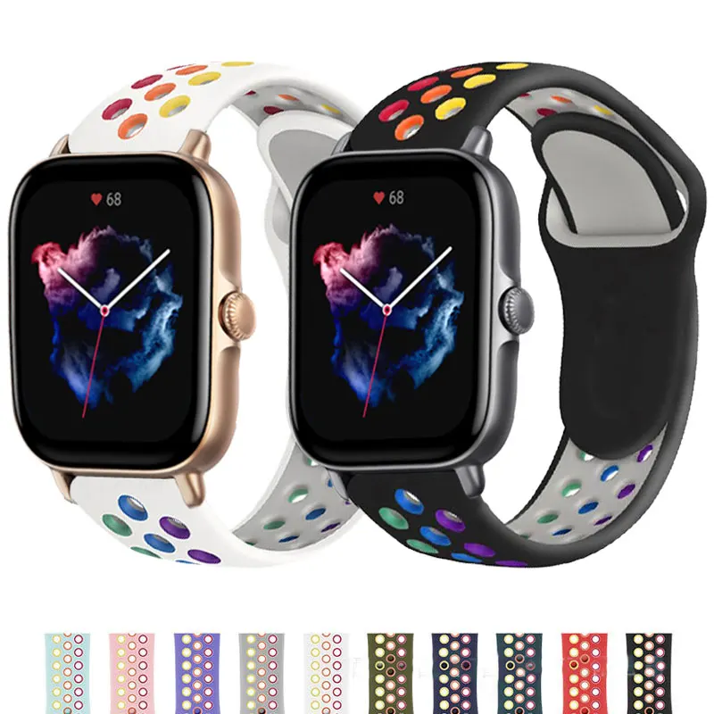 

Силиконовый браслет для Amazfit Bip, 20 мм 22 мм, ремешок для Amazfit GTS 3/2/2e Mini GTR 3 Pro 42 мм/47 мм/GTR2/2e/Stratos 2/3