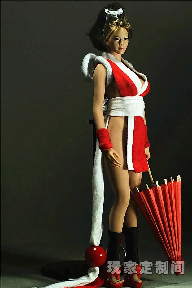 Модель зонта на заказ 1/6 из красной бумаги для женской фигурки гейши 12 дюймов