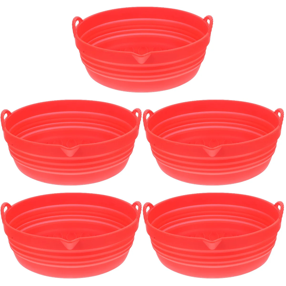 

5pcs Silicone Pot Air Fryer Silicone Pot Bread Pizza Barbecue Basket Oven Heating Pan