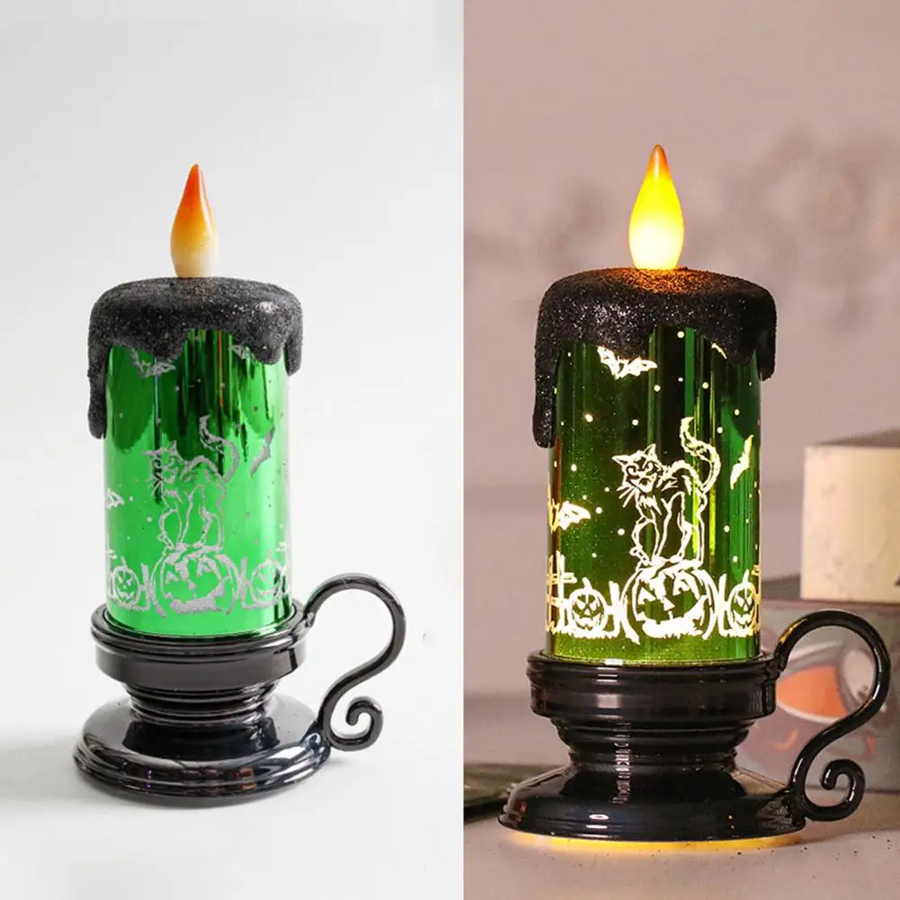 

Долговечный светящийся орнамент для Хэллоуина, аксессуары для атмосферы, беспламенная Свеча для Хэллоуина, праздничные принадлежности, ла...