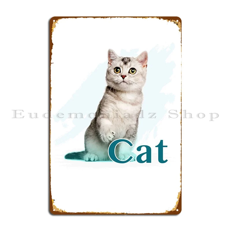 

Стоящая металлическая вывеска в виде кошки, настенная пещера, искусственный кинотеатр, жестяной плакат