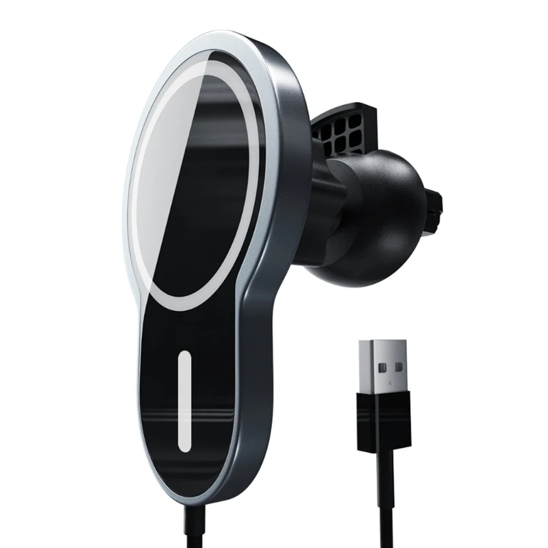 

15 Вт, магнитное Беспроводное зарядное устройство для 14, 13, 12 дюймов, автомобильный магнитный держатель для телефона Y98A