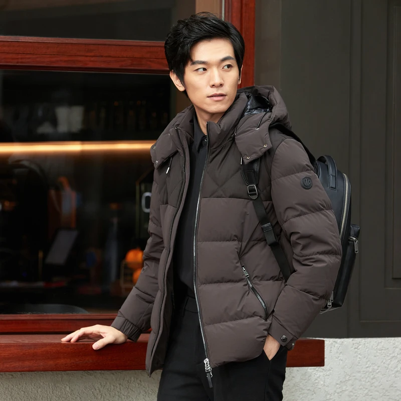 BOSIDENG 90% пуховик мужской зимний зимняя куртка верхняя одежда деловая съемная